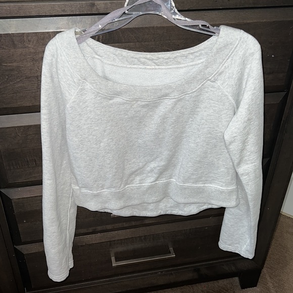 Lululemon Good Karma Cropped Pullover Heathered White - Picture 6 of 6